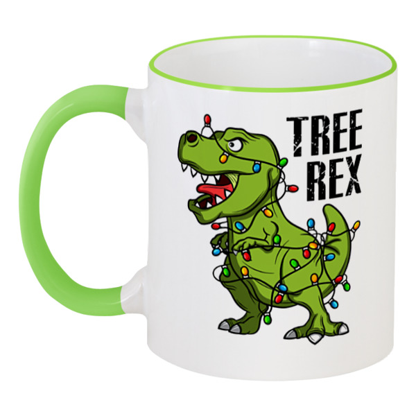 

Кружка с цветной ручкой и ободком Printio  tree rex  330 мл,  tree rex 