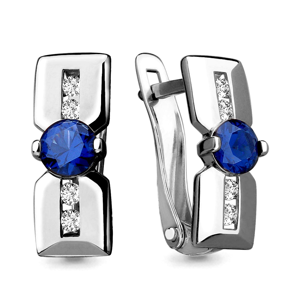 

Серьги из серебра с фианитом Aquamarine 46108Н_925_р, 46108Н_925_р