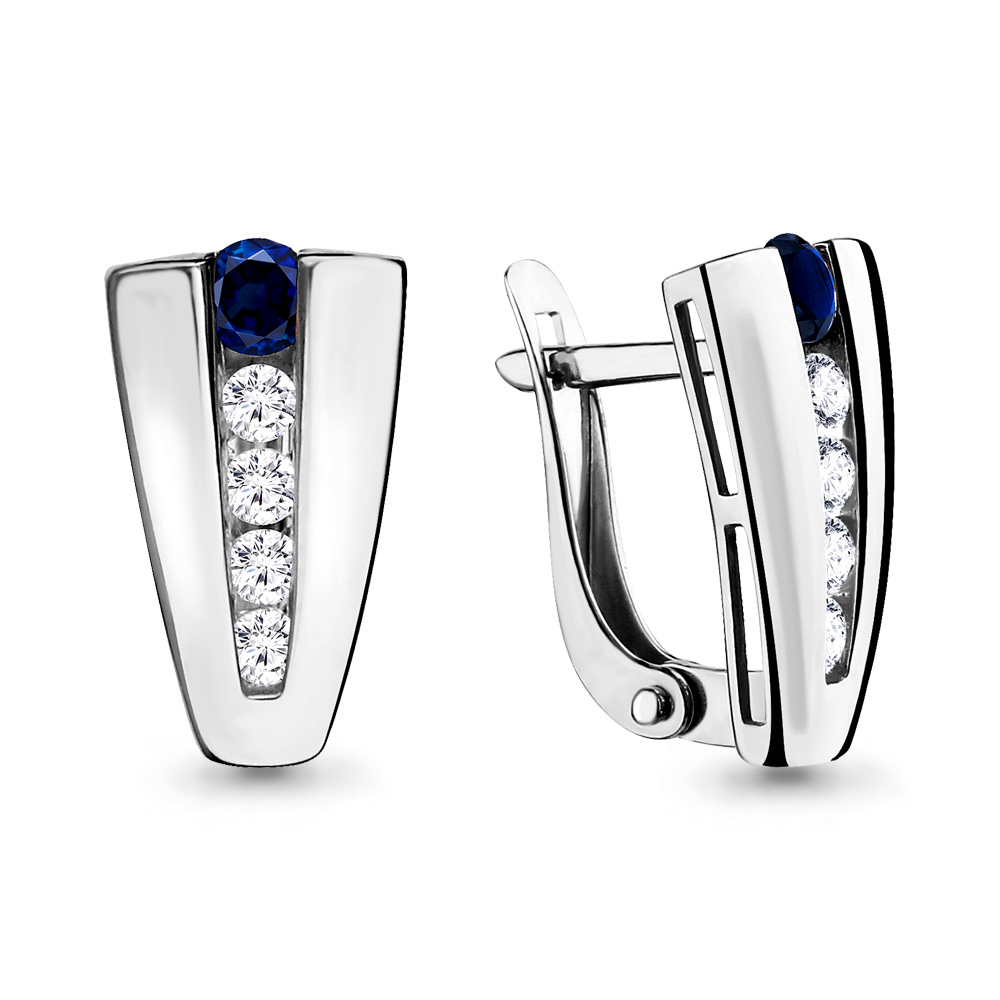 

Серьги из серебра с фианитом Aquamarine 46111Н_925_р, 46111Н_925_р