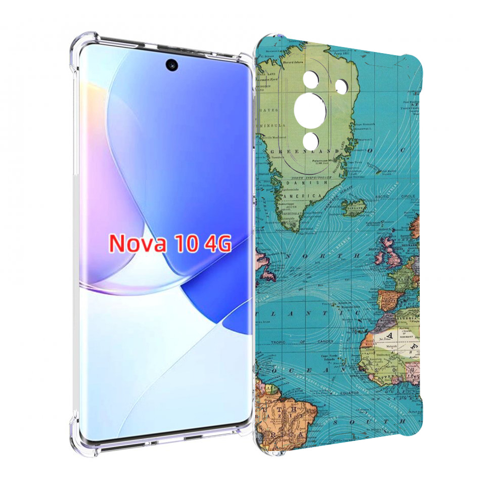 

Чехол MyPads старая карта земли для Huawei Nova 10, Прозрачный, Tocco