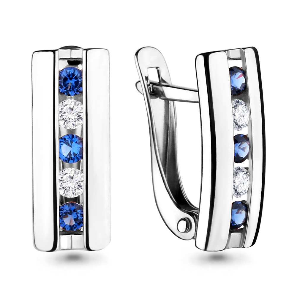 

Серьги из серебра с фианитом Aquamarine 46112Н_925_р, 46112Н_925_р