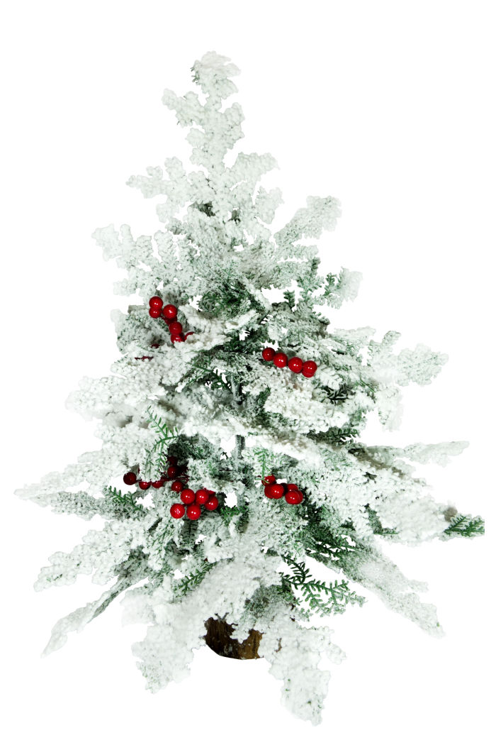 

Ель искусственная Christmas 1073247 9183-1 60 см зеленая заснеженная, 9183 заснеженная с рябиной