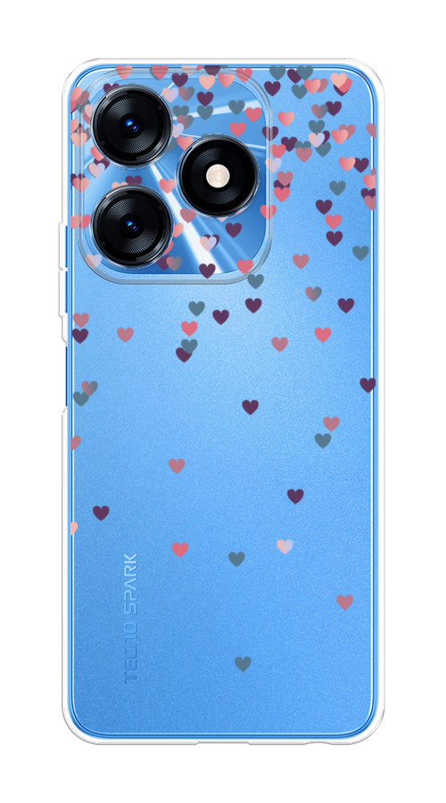 

Чехол на Tecno Spark 10/10C "Посыпка сердечки", Розовый;фиолетовый, 303650-3
