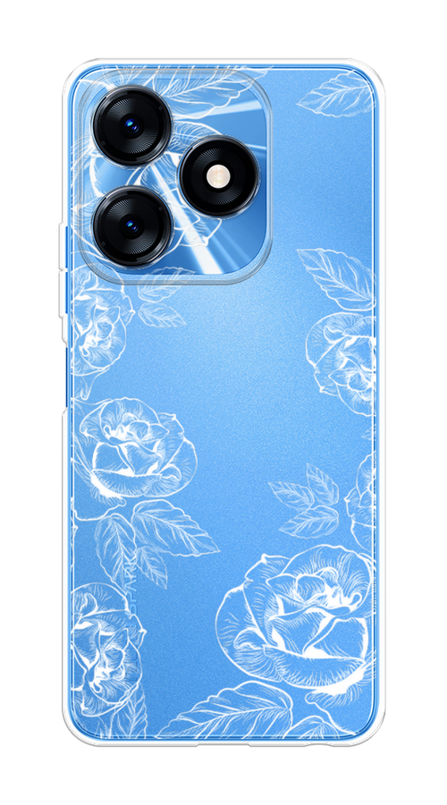 

Чехол на Tecno Spark 10/10C "Розы графика", Черный;серый, 303650-2