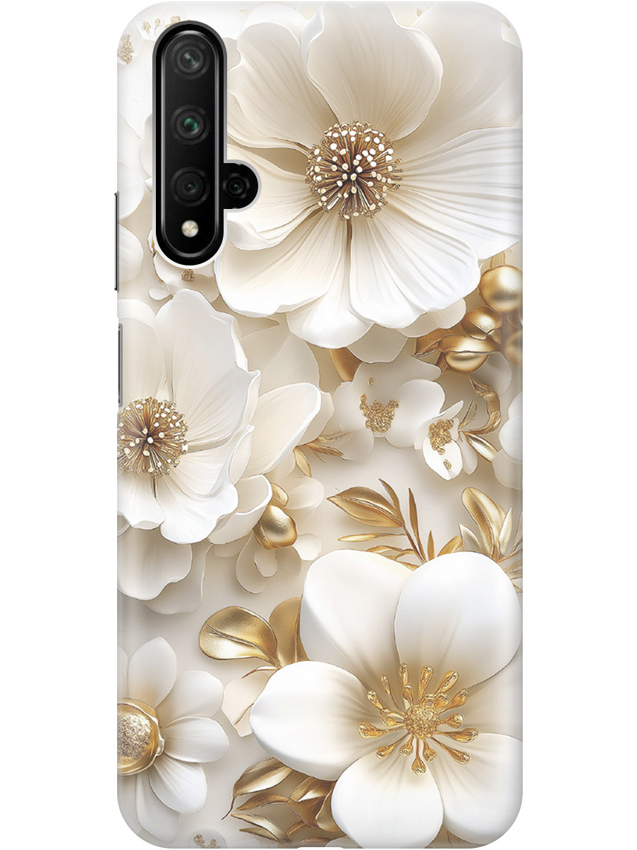 

Силиконовый чехол на Honor 20 / Huawei Nova 5T с принтом "Золото на белых цветах", Прозрачный;белый;золотистый, 721508924