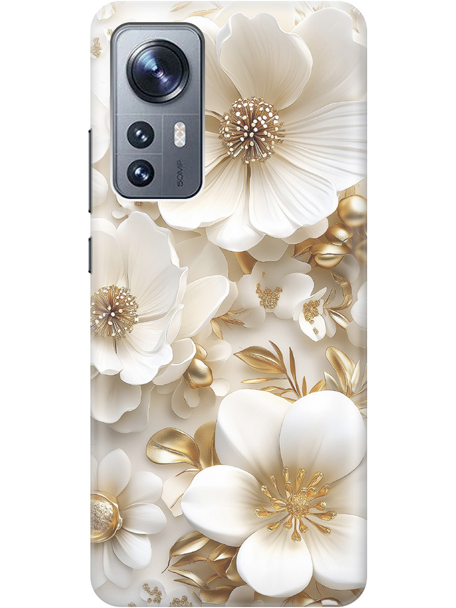 

Силиконовый чехол на Xiaomi 12 / 12X / 12S с принтом "Золото на белых цветах", Прозрачный;белый;золотистый, 734580824