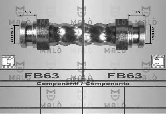 

Шланг Тормозной Malo арт. 80040