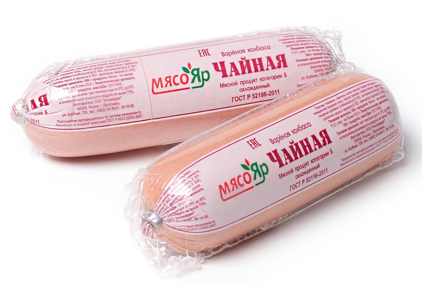 

Колбаса МясоЯр Чайная категория Б вареная 400 г
