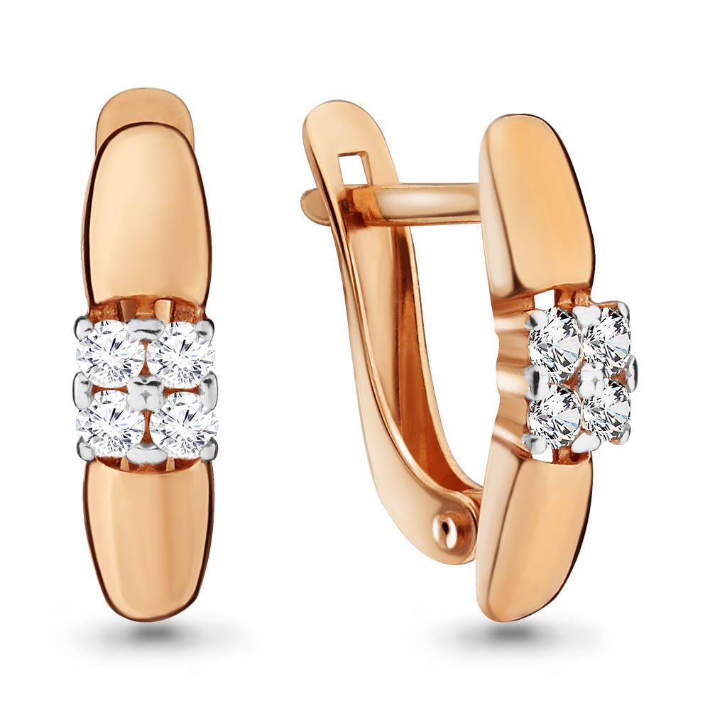 

Серьги из серебра с фианитом Aquamarine 46116А_925_з, 46116А_925_з