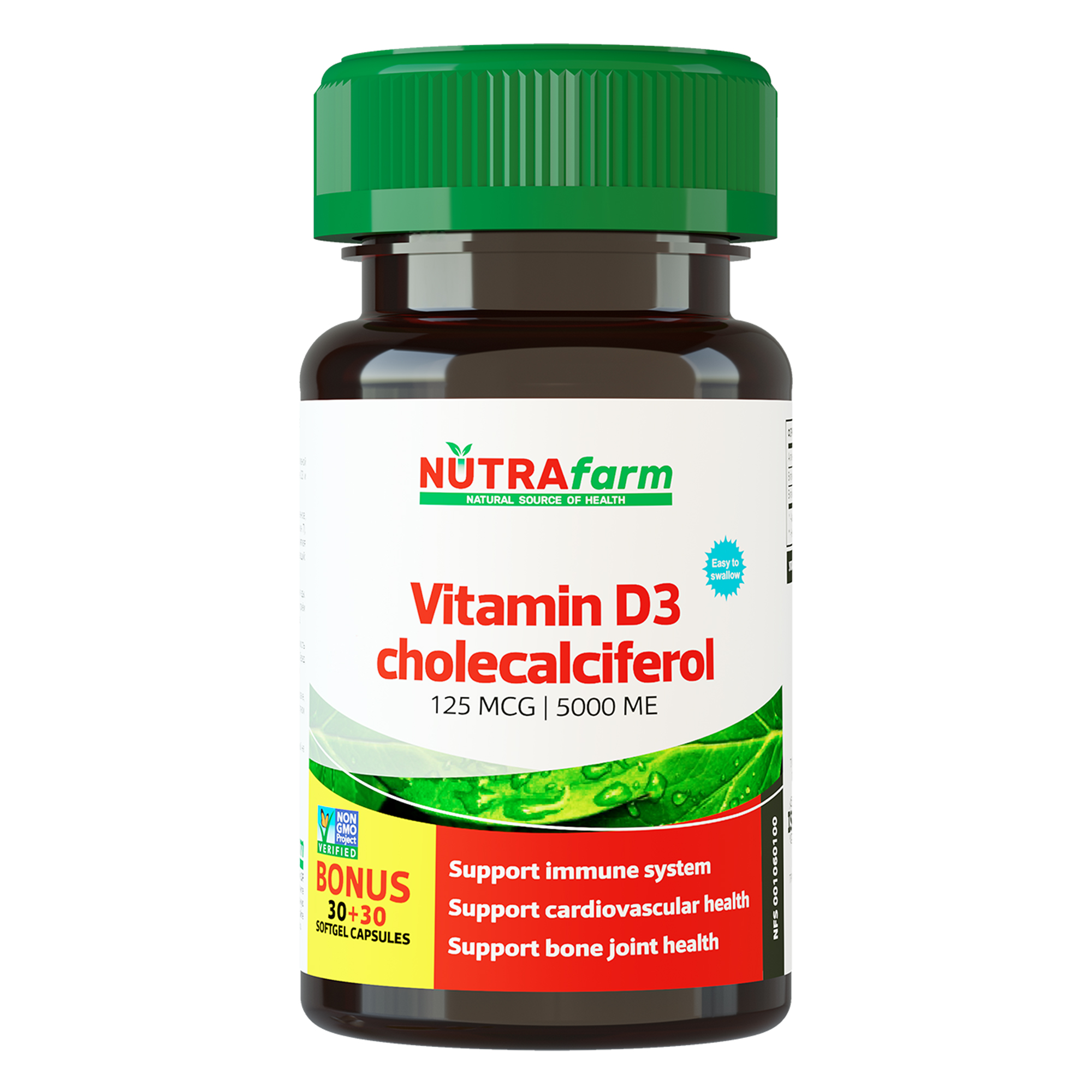 Витамин D3 5000 МЕ NUTRAFARM капсулы 260 мг 60 шт.
