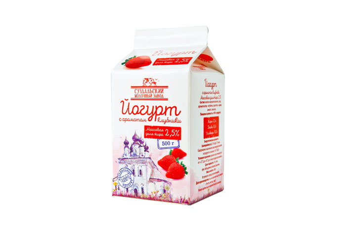 

Питьевой йогурт Суздальский молочный завод с ароматом клубники 2,5% БЗМЖ 500 г