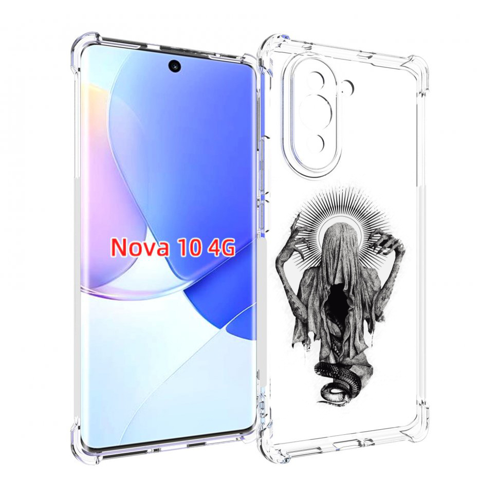 

Чехол MyPads страшная змея в мантии для Huawei Nova 10, Прозрачный, Tocco