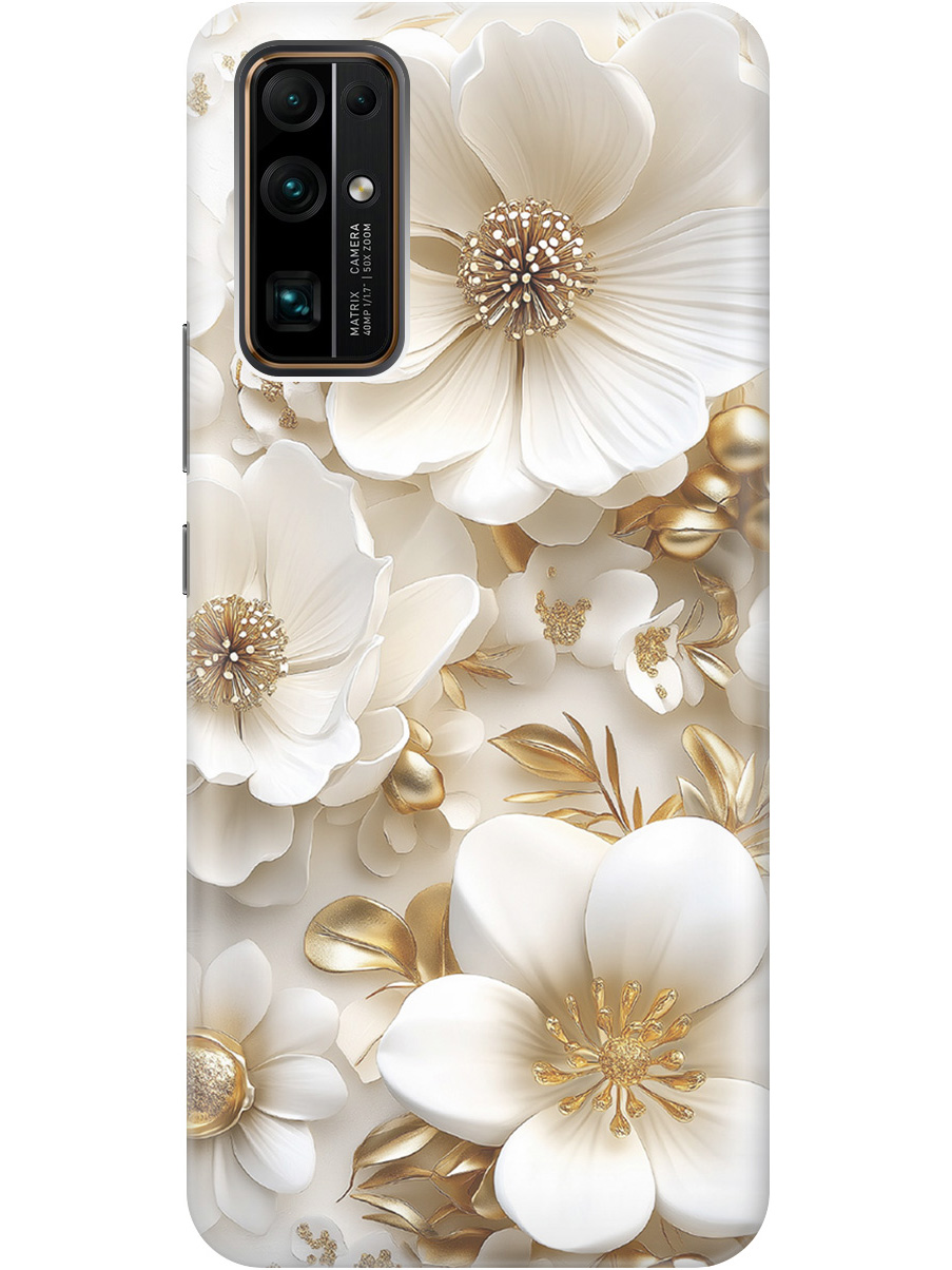

Силиконовый чехол на Honor 30 с принтом "Золото на белых цветах", Прозрачный;белый;золотистый, 722945824