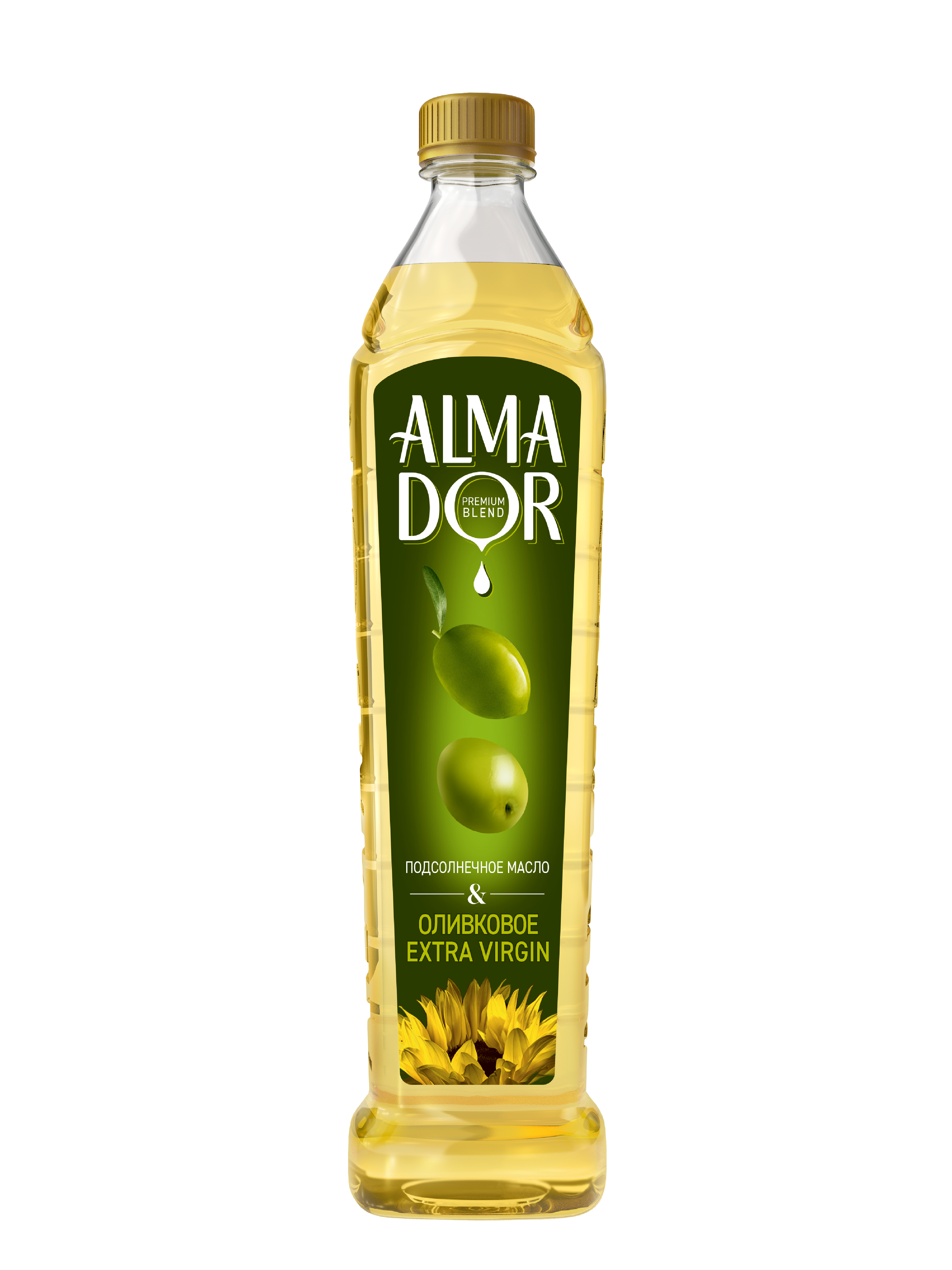 Масло подсолнечное Almador нерафинированное с оливковым маслом Extra virgin, 0,75 л