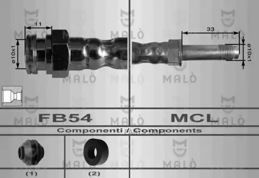 Шланг Тормозной Malo арт. 8924