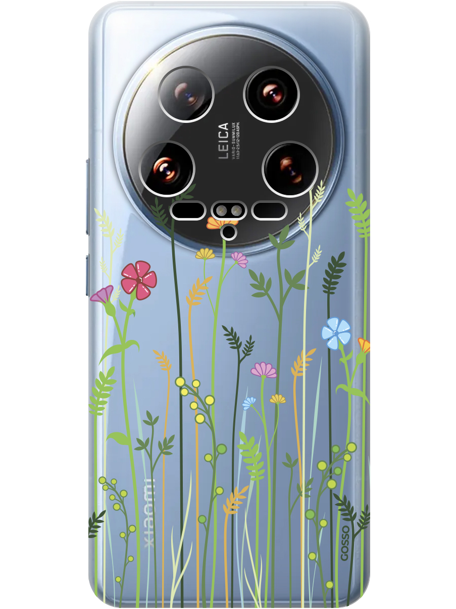 

Силиконовый чехол на Xiaomi 14 Ultra с принтом "Цветы и папоротник" прозрачный, Прозрачный;желтый;зеленый;розовый, 781969923
