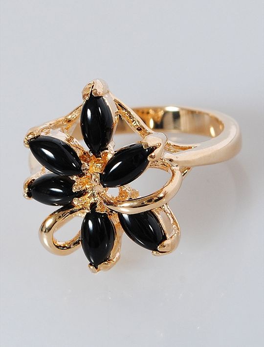 

Кольцо из бижутерного сплава р. 16 Lotus Jewelry 66R-08on, оникс, 66R-08on