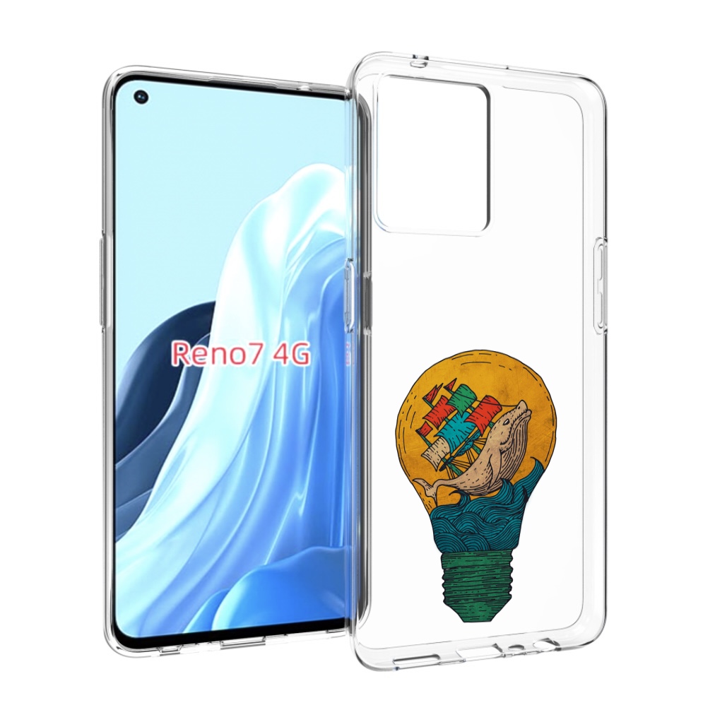 Чехол MyPads кит в лампочке с парусами для OPPO RENO 7 4G