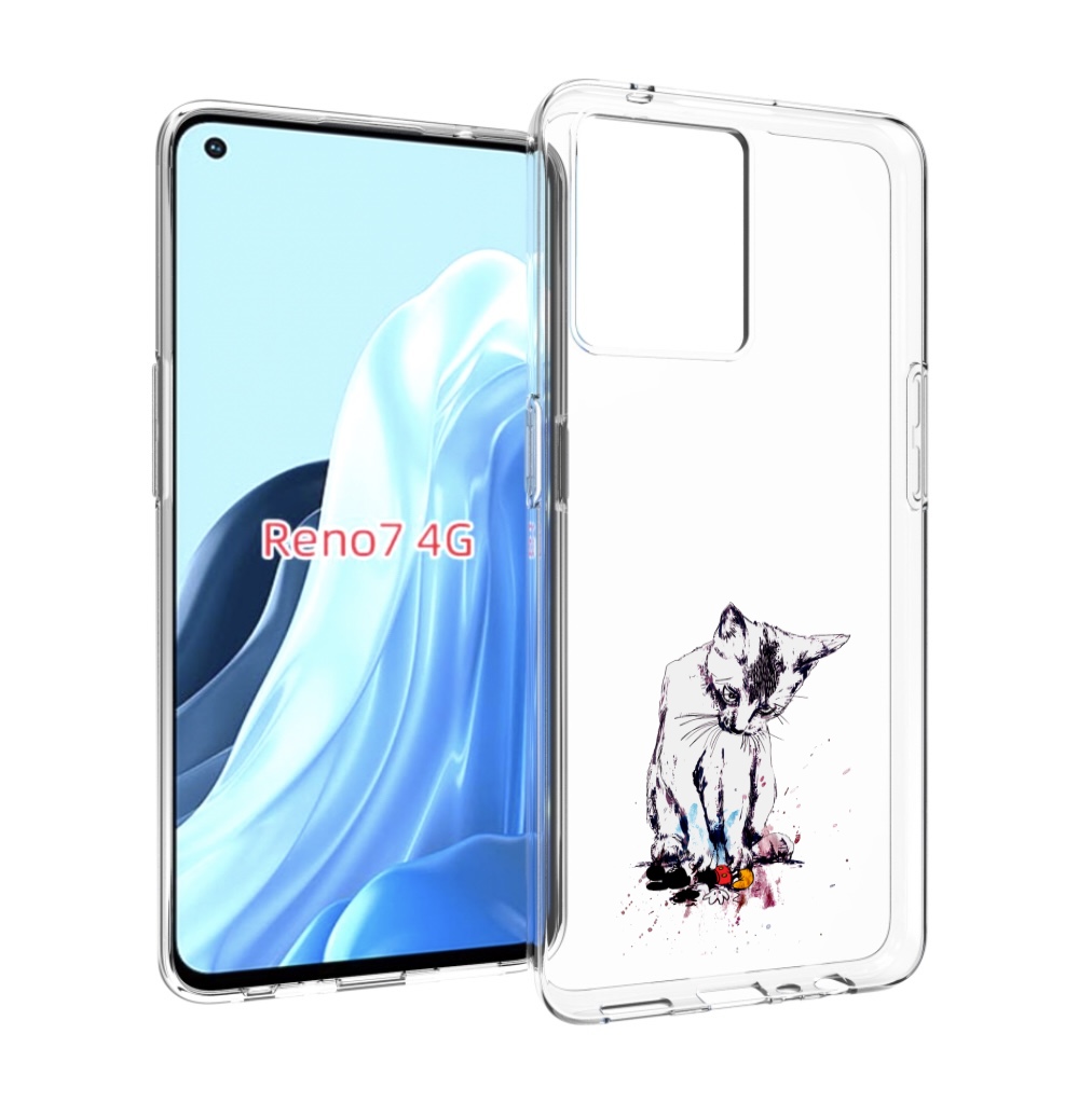 

Чехол MyPads кот и микки для OPPO RENO 7 4G, Прозрачный, Tocco