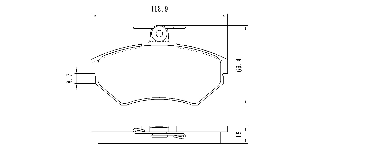 

Колодки дисковые передние VW Passat 1.6-2.3/1.9TD 96-00, Audi A4 1.6/1.8/1.9TD 94 W0114BP