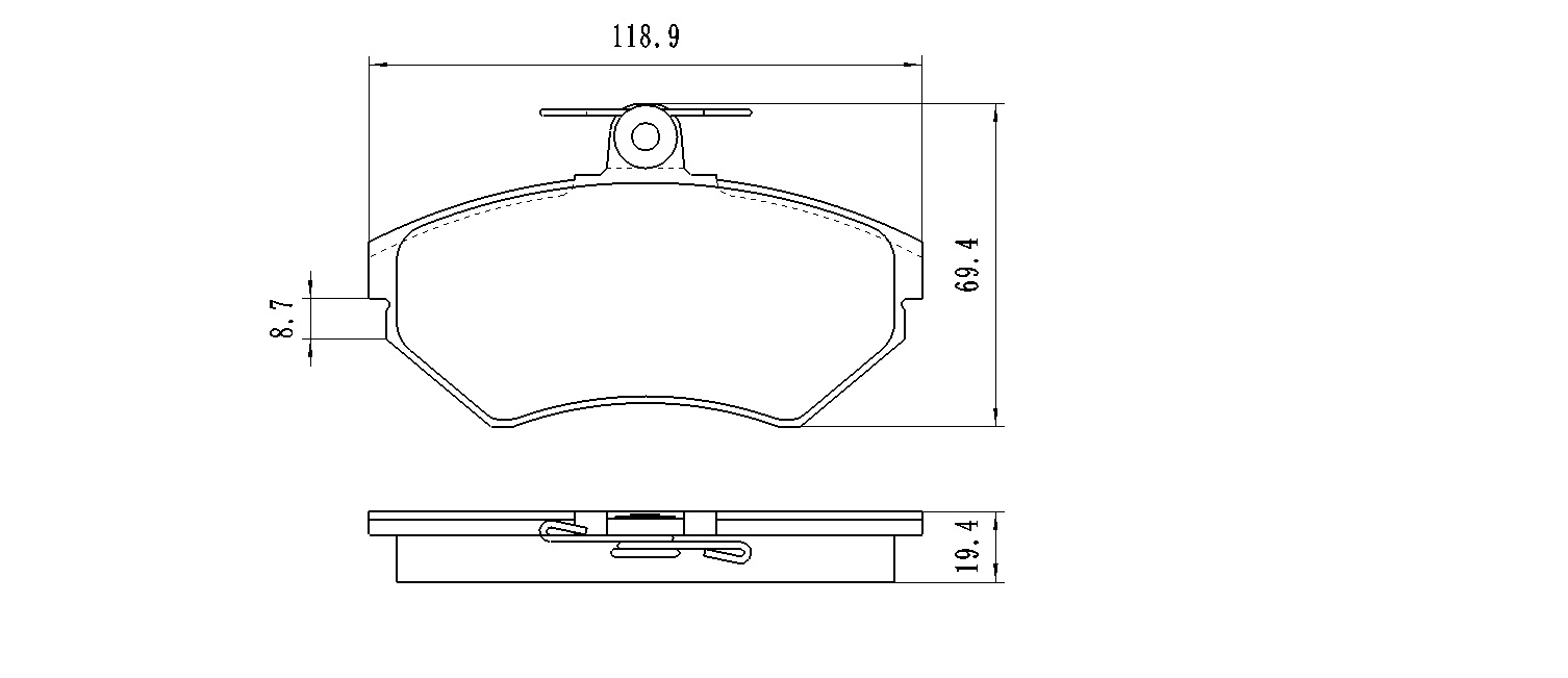 

W0115BP_колодки дисковые передние! VW Passat 1.6-2.3/1.9TD 96-00, Audi A4 1.6/1.8/1.9TD 94