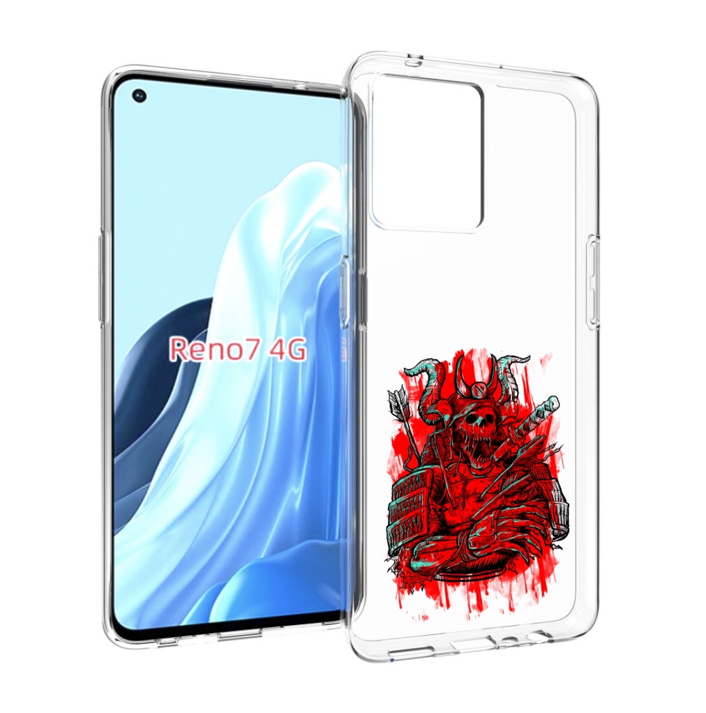 

Чехол MyPads красный скелет воин для OPPO RENO 7 4G, Прозрачный, Tocco