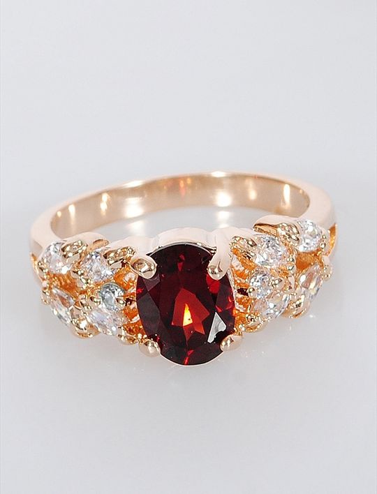 

Кольцо из бижутерного сплава р.  Lotus Jewelry 43R-29gn, гранат/циркон, 43R-29gn