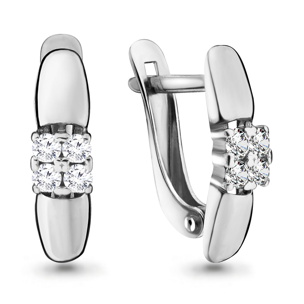 

Серьги из серебра с фианитом Aquamarine 46116А_925_р, 46116А_925_р