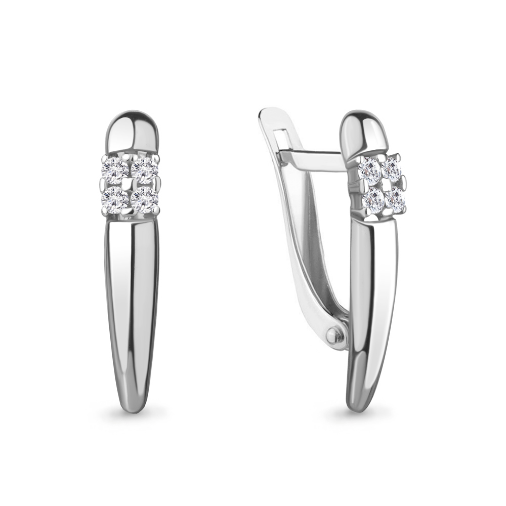 

Серьги из серебра с фианитом Aquamarine 46121А_925_р, 46121А_925_р