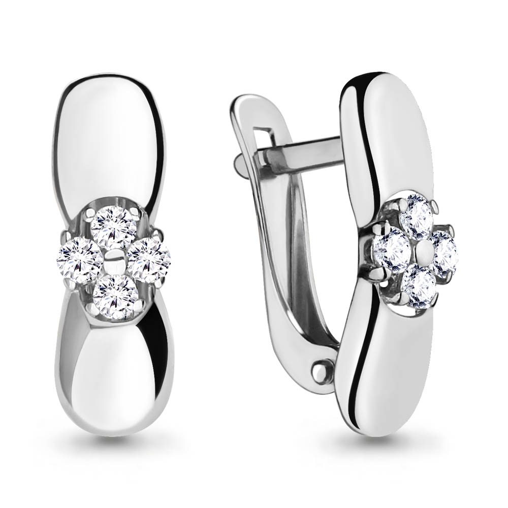 

Серьги из серебра с фианитом Aquamarine 46123А_925_р, 46123А_925_р