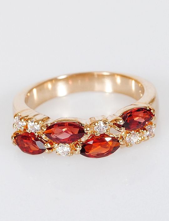 

Кольцо из бижутерного сплава р.  Lotus Jewelry 43R-32gn, гранат/циркон, 43R-32gn