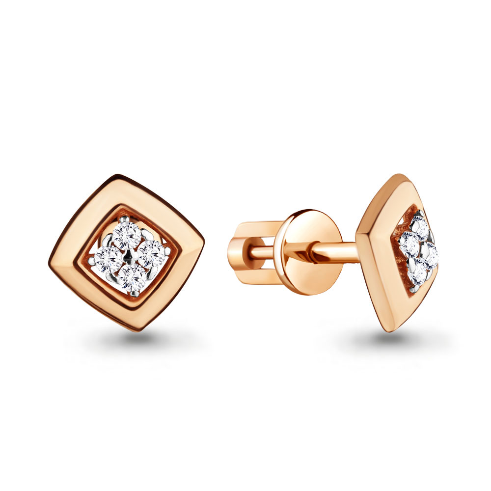 

Серьги-пусеты из серебра с фианитом Aquamarine 46126А_925_з, 46126А_925_з