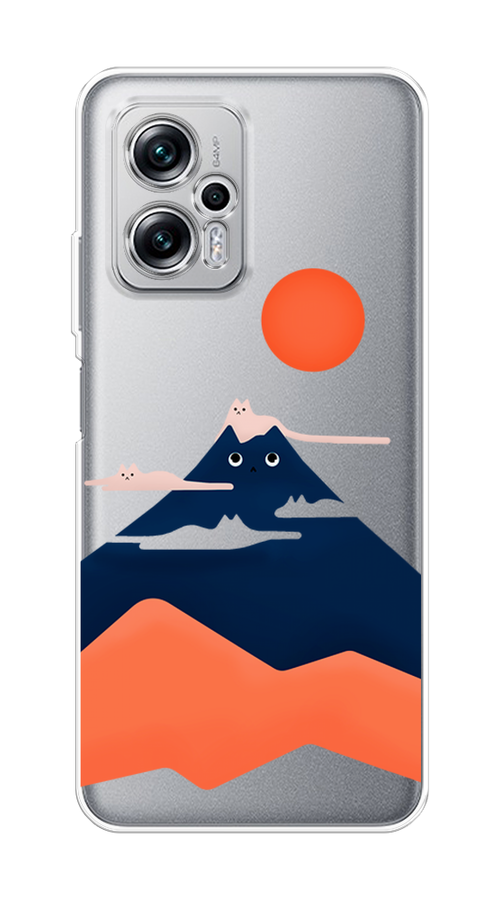 

Чехол на Poco X4 GT/Redmi Note 11T Pro/11T Pro Plus "Кот-гора", Черный;оранжевый, 315550-4