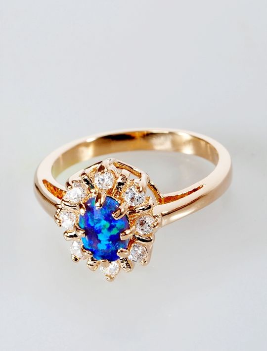 

Кольцо из бижутерного сплава р. 17 Lotus Jewelry 39R-39OJK14, опал/циркон, 39R-39OJK14