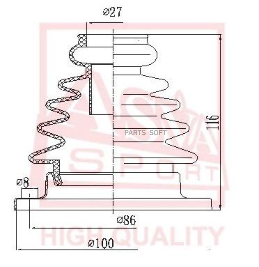

ASVA ПЫЛЬНИК ШРУС IB 205X1005X113КОМПЛЕКТ ASVA ASBT108