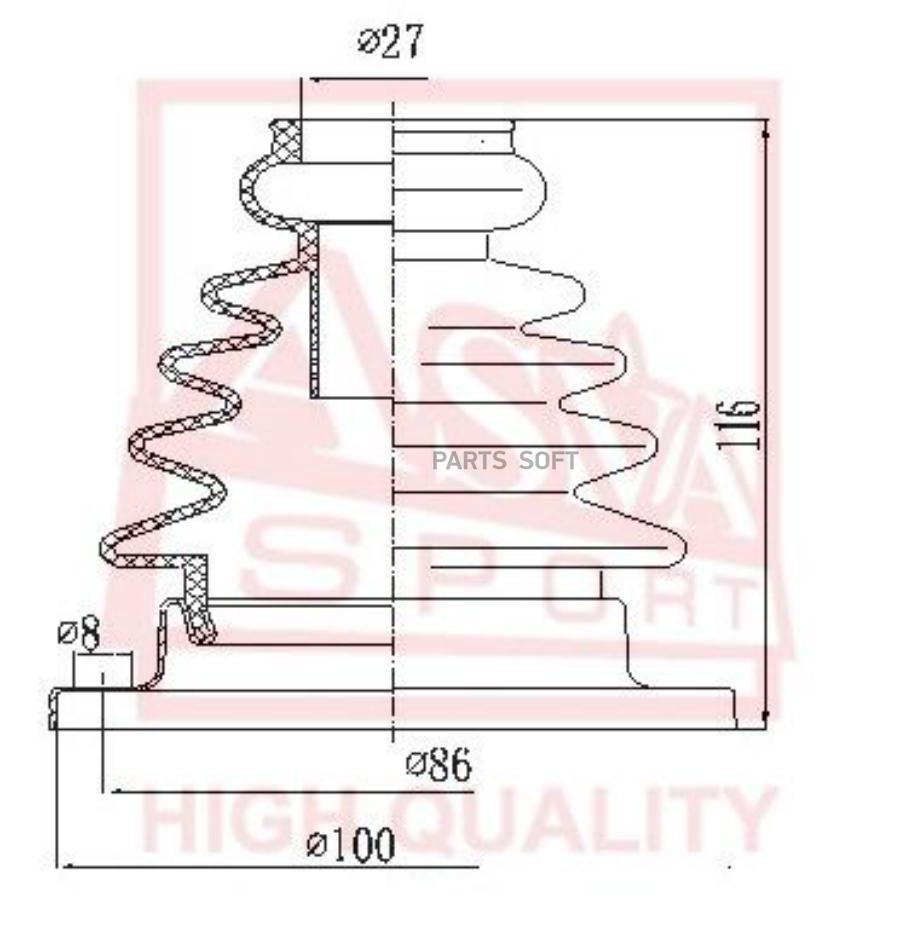 ASVA ПЫЛЬНИК ШРУС IB 205X1005X113КОМПЛЕКТ ASVA ASBT108