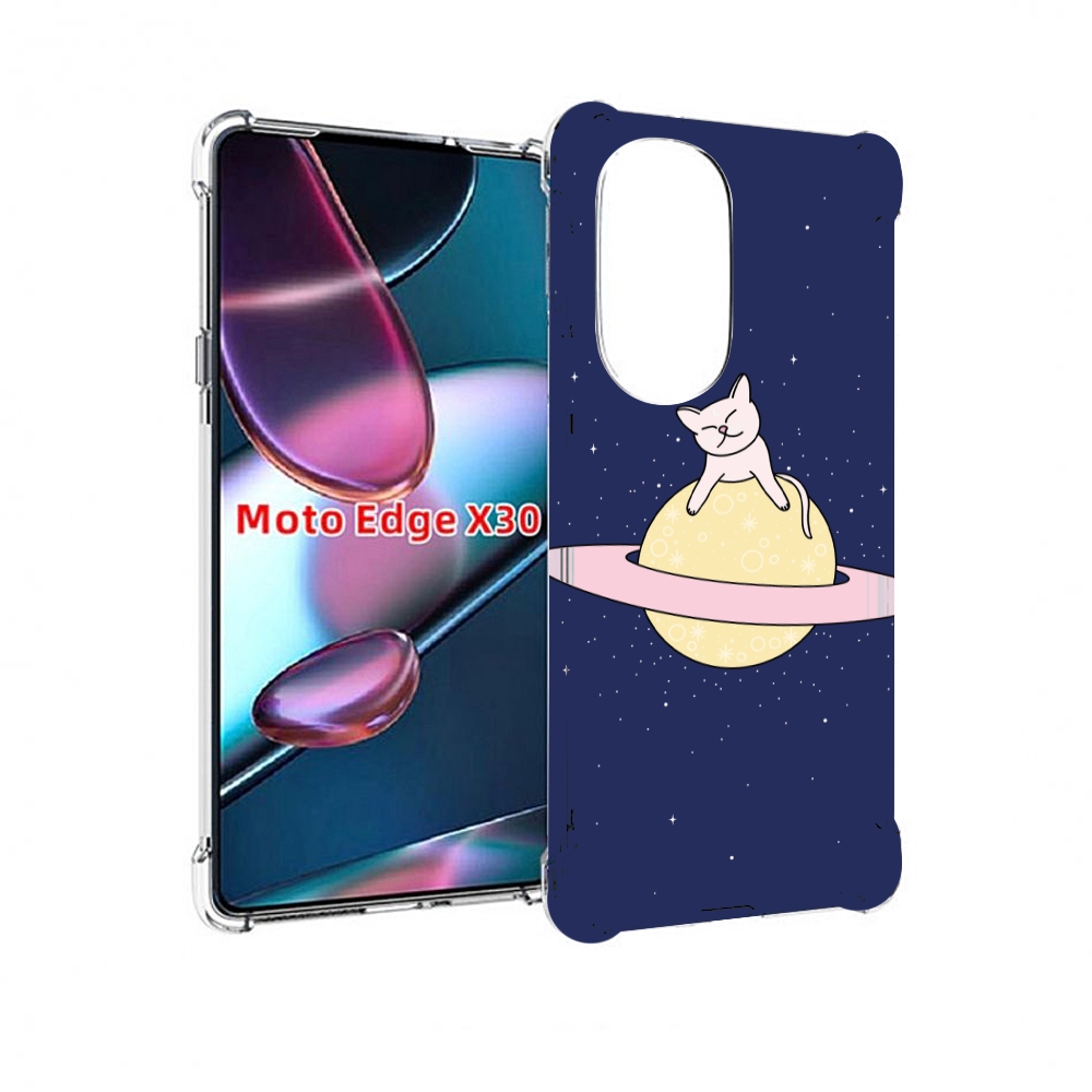 

Чехол MyPads котик на планете для Motorola Moto Edge X30, Прозрачный, Tocco
