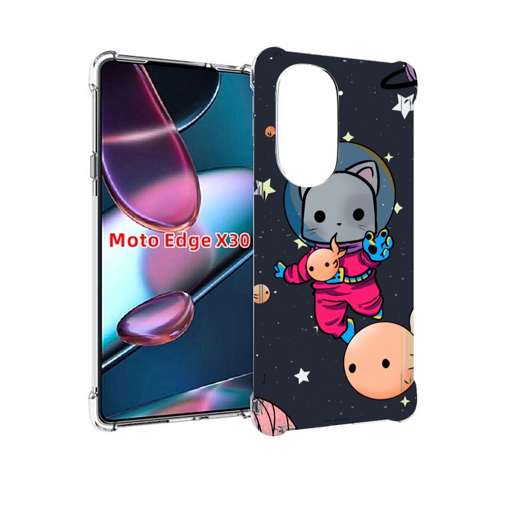 

Чехол MyPads котик-с-рыбкой-в-космосе для Motorola Moto Edge X30, Прозрачный, Tocco