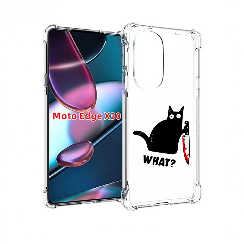 

Чехол MyPads котик-убийца для Motorola Moto Edge X30, Прозрачный, Tocco