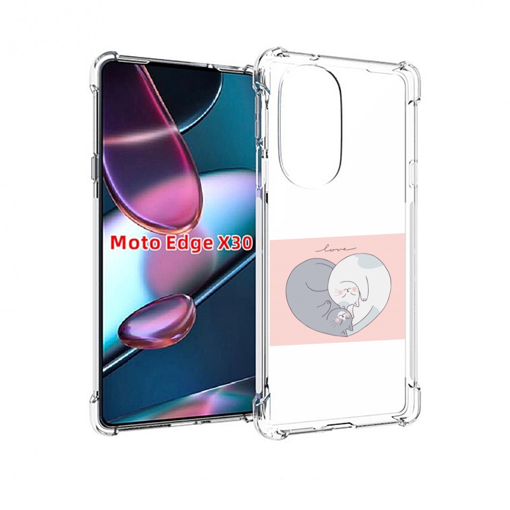 

Чехол MyPads котики-в-форме-сердца для Motorola Moto Edge X30, Прозрачный, Tocco