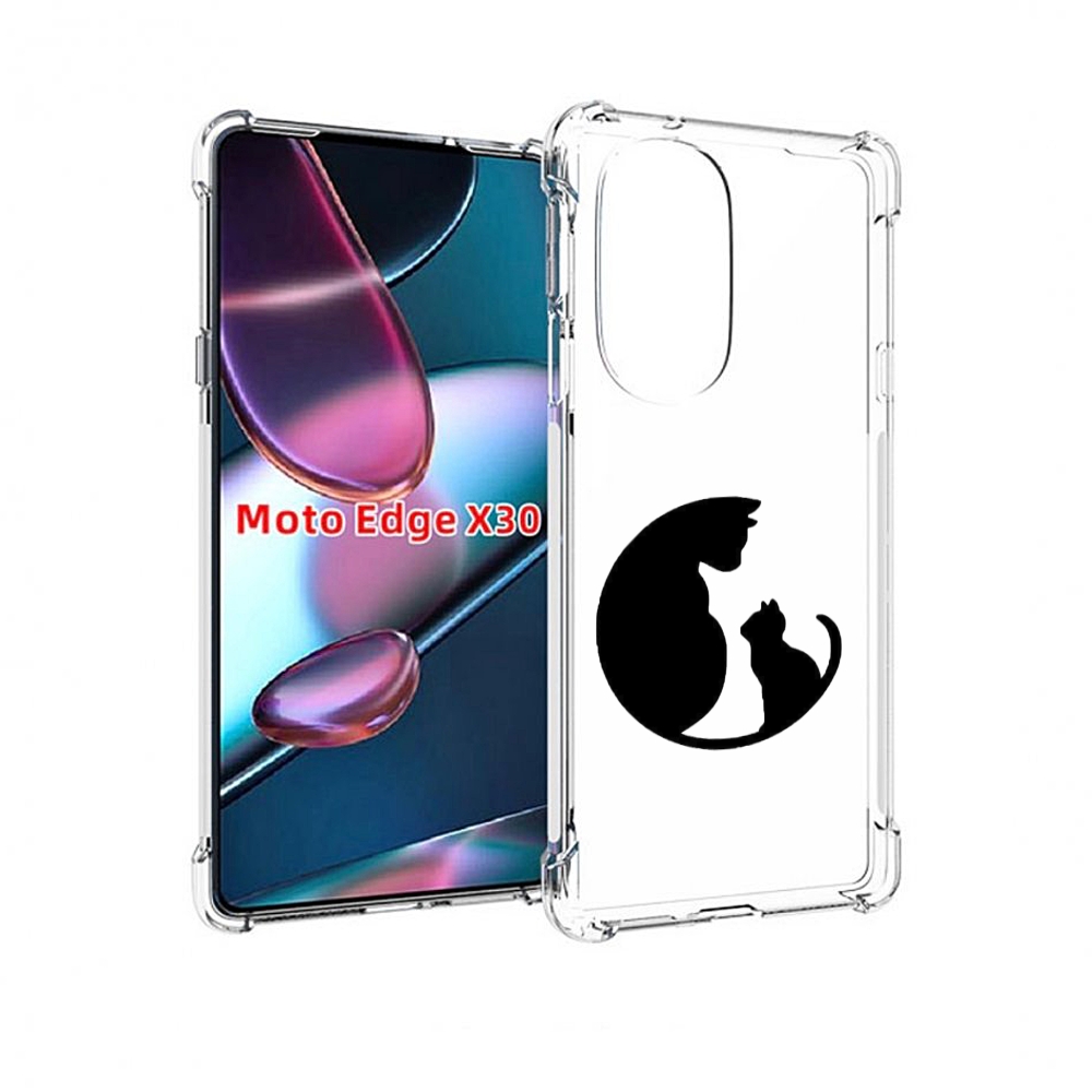 

Чехол MyPads коты в полукруге для Motorola Moto Edge X30, Прозрачный, Tocco