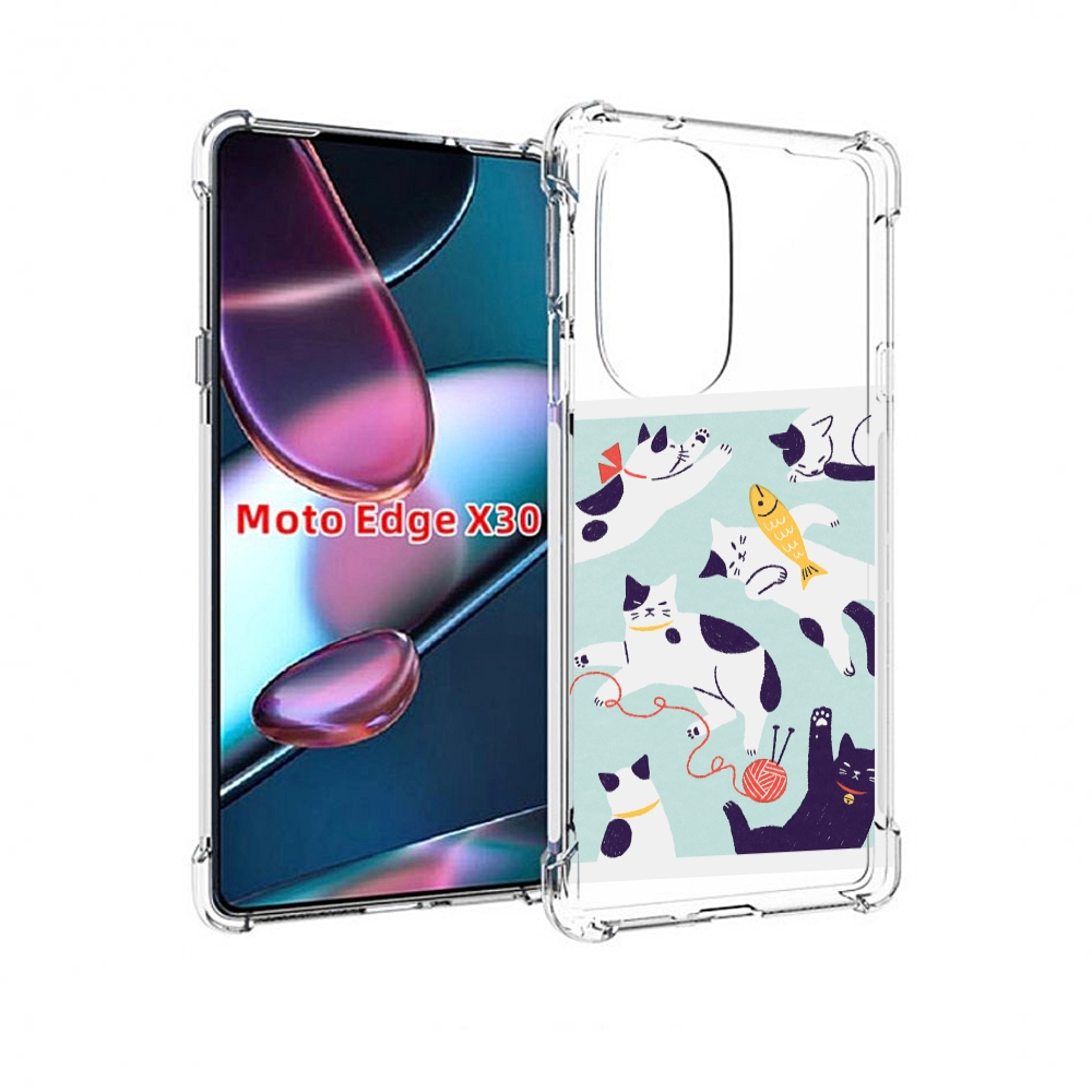 

Чехол MyPads коты-с-клубками для Motorola Moto Edge X30, Прозрачный, Tocco