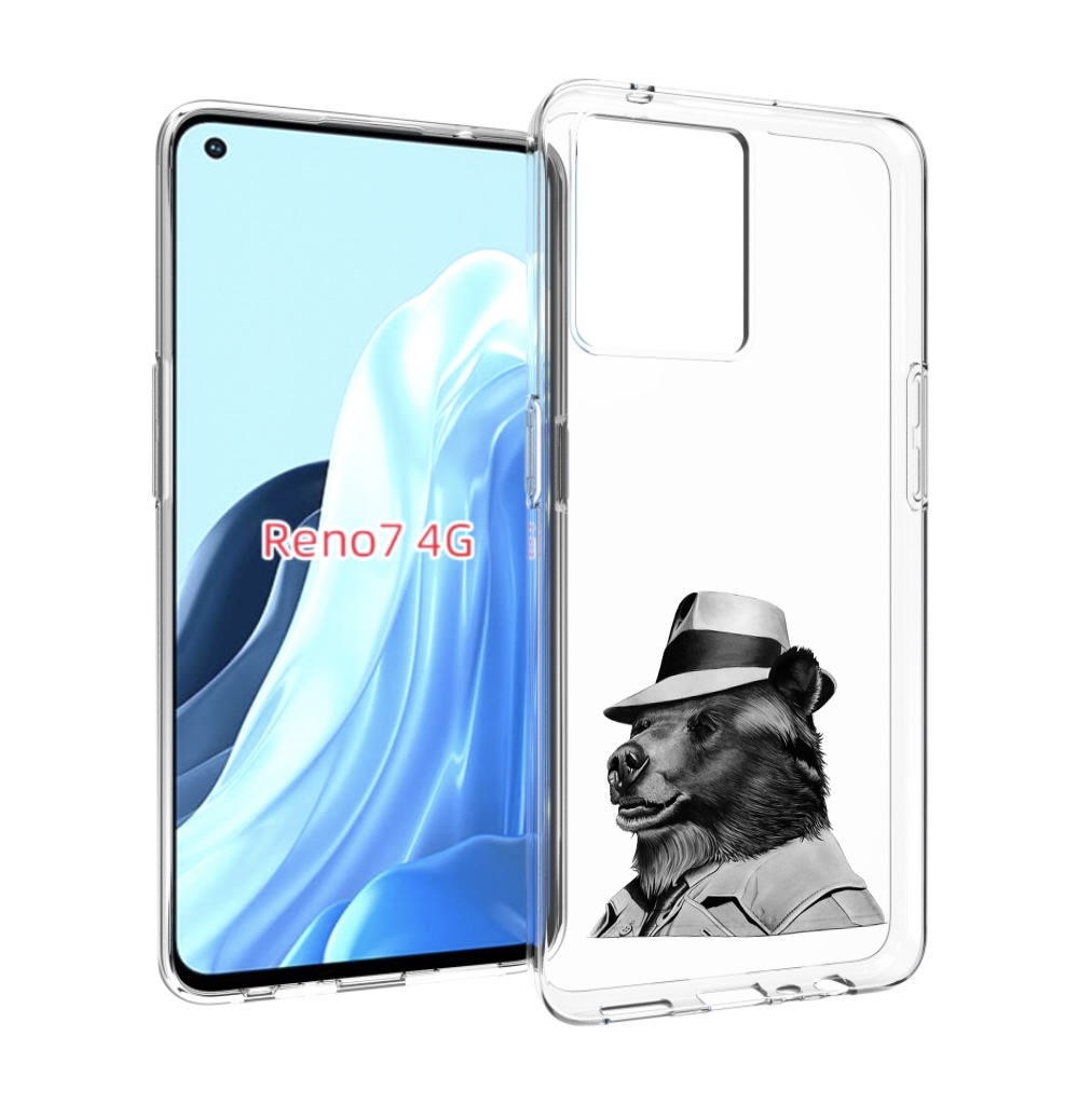 Чехол MyPads медведь в шляпе для OPPO RENO 7 4G