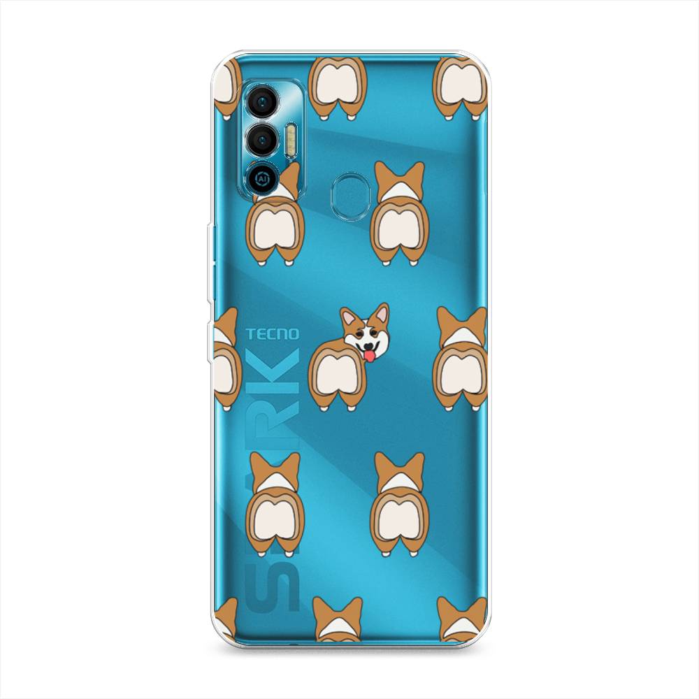 

Чехол Awog на Tecno Spark 7 "Милый корги фон", Разноцветный, 301050-2