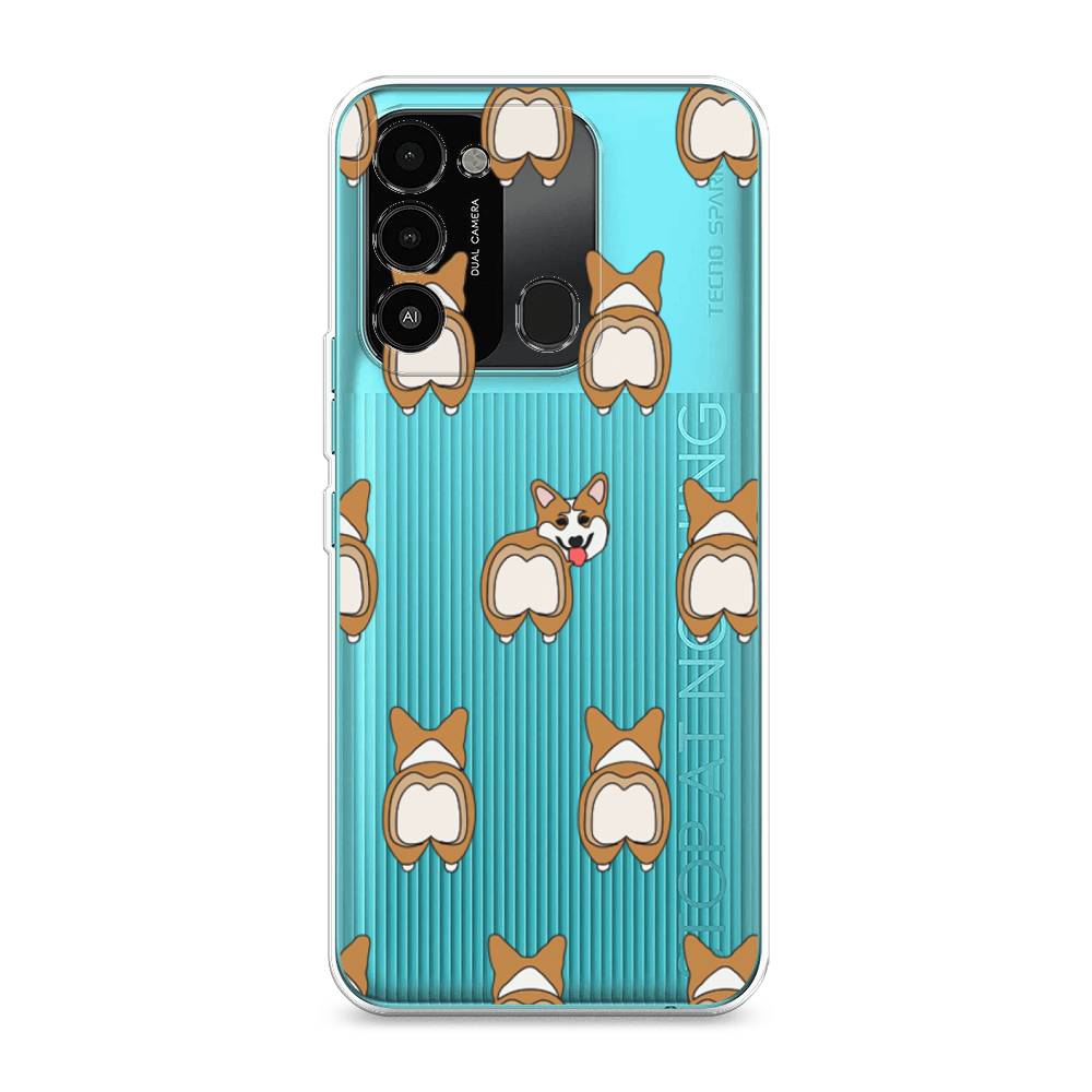 Чехол Awog на Tecno Spark Go 2022/8С/9 Милый корги фон