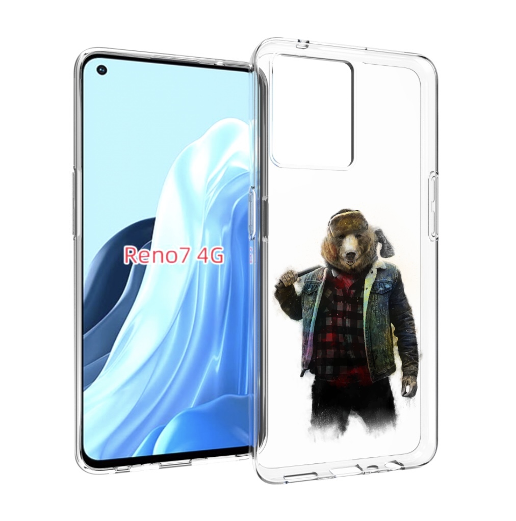 

Чехол MyPads медведь с топором для OPPO RENO 7 4G, Прозрачный, Tocco