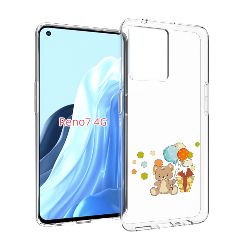 

Чехол MyPads медвеженок с подарком для OPPO RENO 7 4G, Прозрачный, Tocco