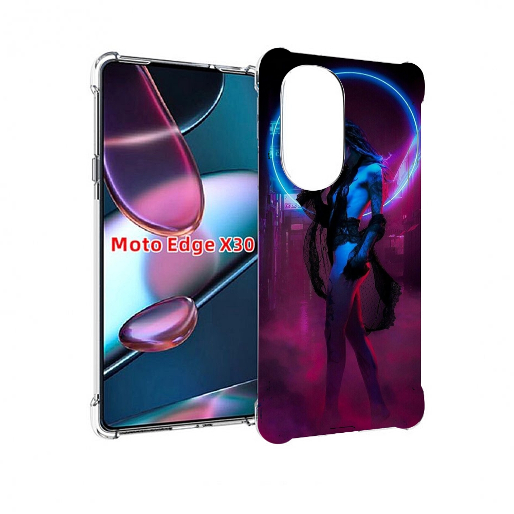 

Чехол MyPads красивая девушка в дыму неон женский для Motorola Moto Edge X30, Прозрачный, Tocco