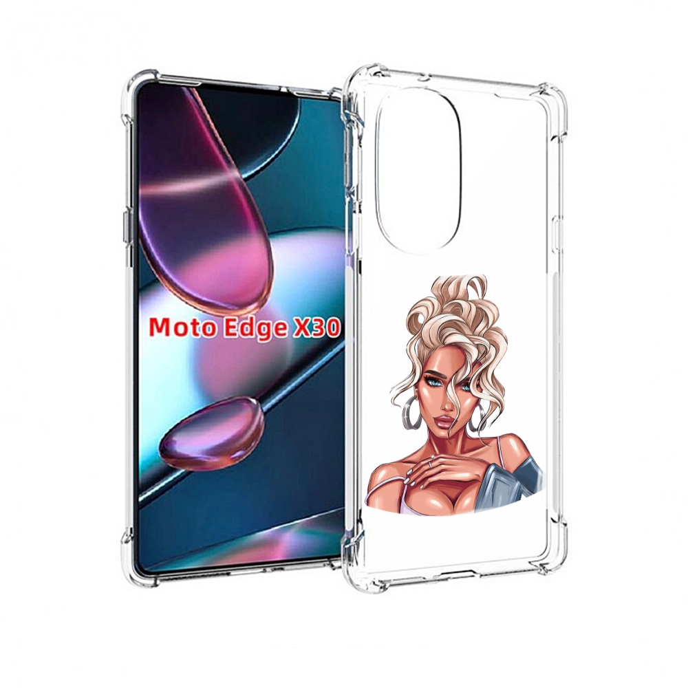 

Чехол MyPads красивая-блондинка женский для Motorola Moto Edge X30, Прозрачный, Tocco