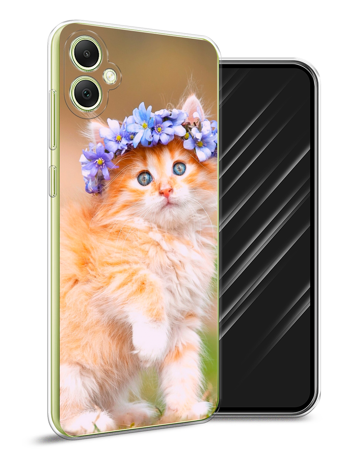 

Чехол Awog на Samsung Galaxy A05 "Рыжий кот в венке", Коричневый;синий, 2108750-1